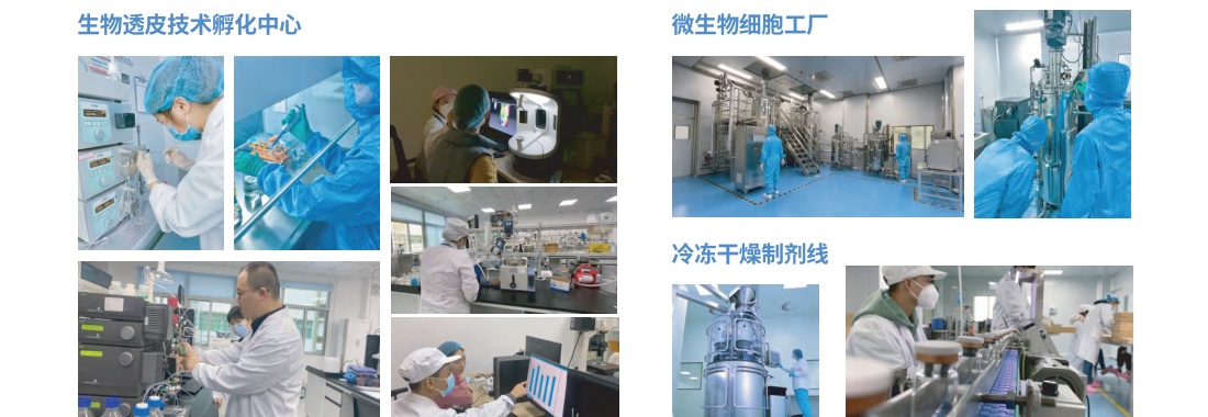 High-density anaerobic probiotic fermentation bioreactors and low-temperature extraction facility.
