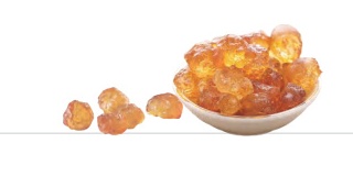 Natural wild peach gum amber crystals and targeted enzyme cleavage fermentation.